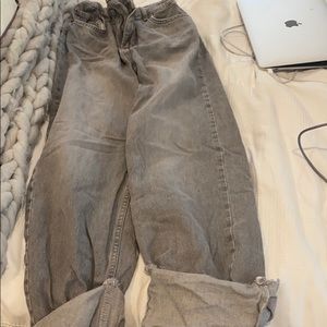 Zara grey wide leg jeans